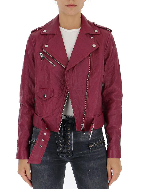 michael kors purple leather jacket