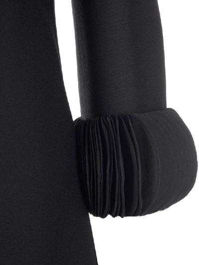Shop Valentino Ornamental Sleeve Shift Dress In Black