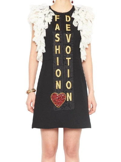 Shop Dolce & Gabbana Fashion Devotion Dress In Black