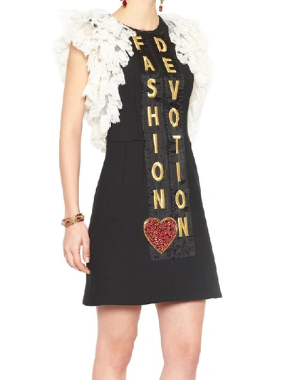 Shop Dolce & Gabbana Fashion Devotion Dress In Black