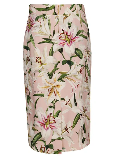 Shop Dolce & Gabbana Floral Print Pencil Skirt In Multi