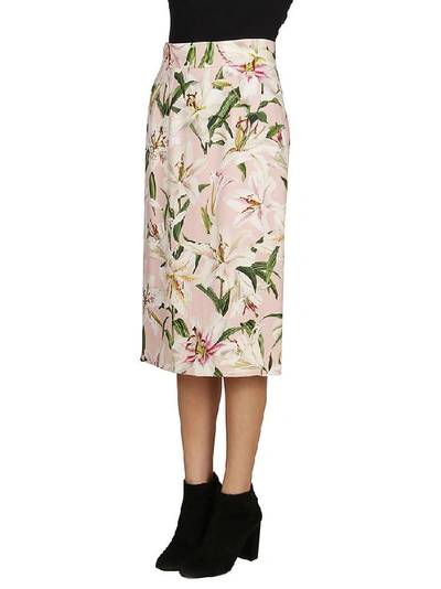 Shop Dolce & Gabbana Floral Print Pencil Skirt In Multi