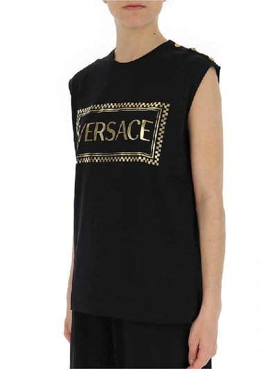 Shop Versace 90s Vintage Logo Muscle T In Black