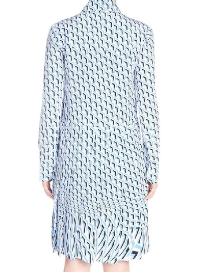 Shop Prada Ruffled Printed Dress In Multi