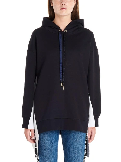 Shop Stella Mccartney Logo Band Hoodie In Navy