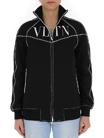 Shop Valentino Vltn Print Tack Jacket In Black