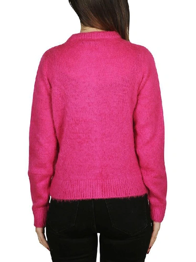 Shop Versace Medusa Embellished Button Cardigan In Pink