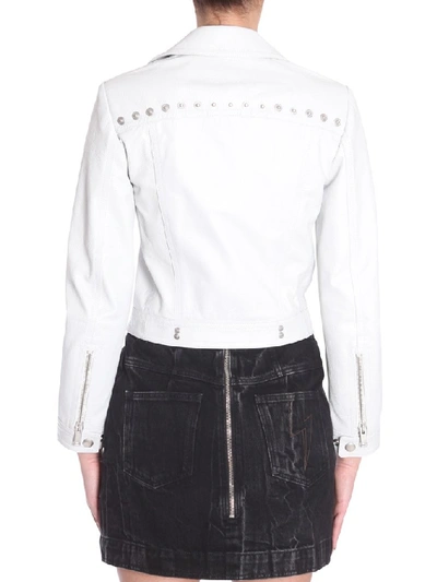 Shop Givenchy Zipped Leather Jacket In White
