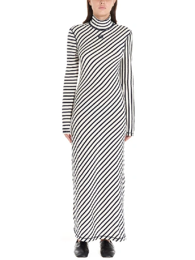 Shop Loewe Diagonal Striped Maxi Dress In Multi
