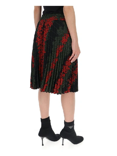 Shop Red Valentino Floral Print Pleated Skirt In Multi