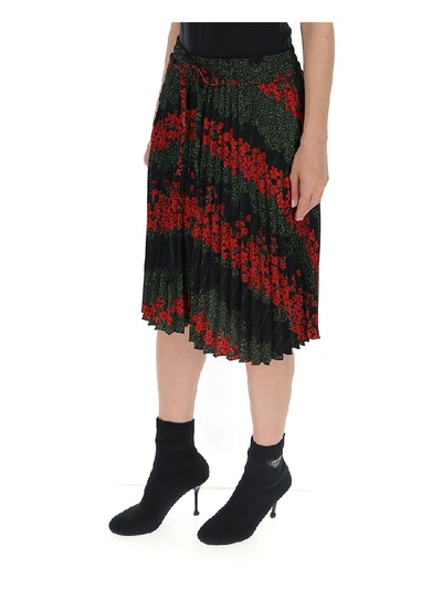 Shop Red Valentino Floral Print Pleated Skirt In Multi