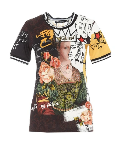 Shop Dolce & Gabbana Printed Crewneck T In Multi