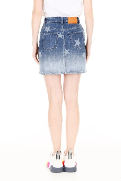 Shop Stella Mccartney Star Print Mini Skirt In Blue