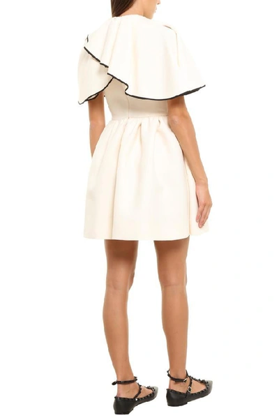 Shop Valentino Cape Shoulder Dress In White