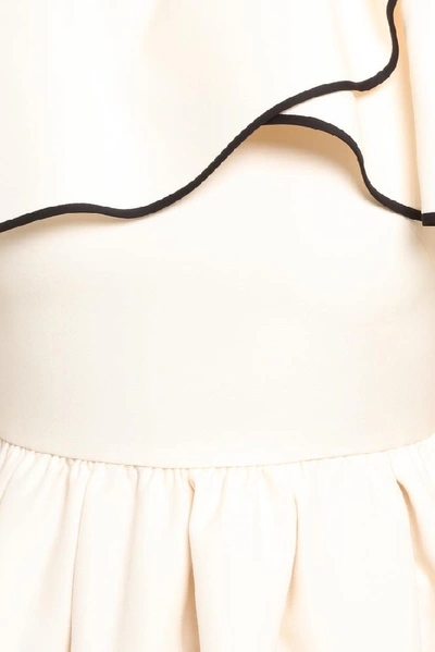 Shop Valentino Cape Shoulder Dress In White