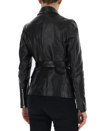 Shop Dsquared2 Belted Biker Jacket In Black