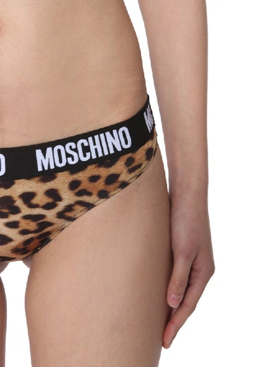 Shop Moschino Leopard Print Slip In Multicolour