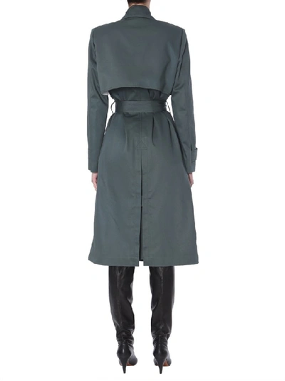 Shop Givenchy Oversized Belted Trench Coat In Green