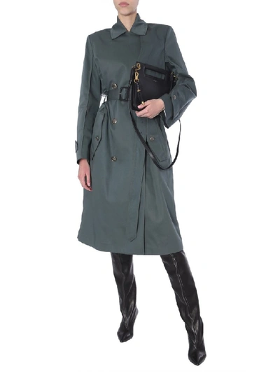 Shop Givenchy Oversized Belted Trench Coat In Green