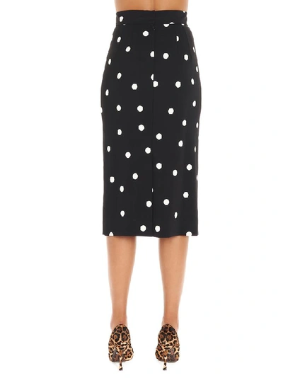 Shop Dolce & Gabbana Polka Dot Pencil Skirt In Multi