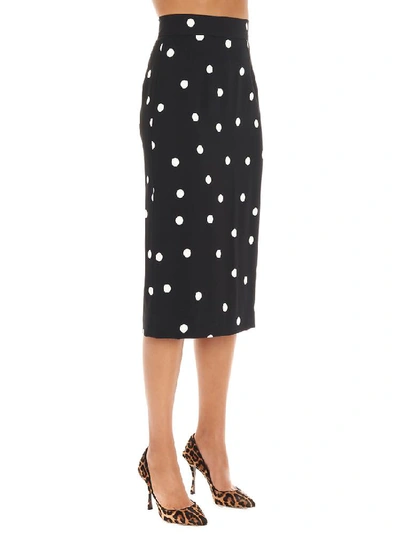 Shop Dolce & Gabbana Polka Dot Pencil Skirt In Multi