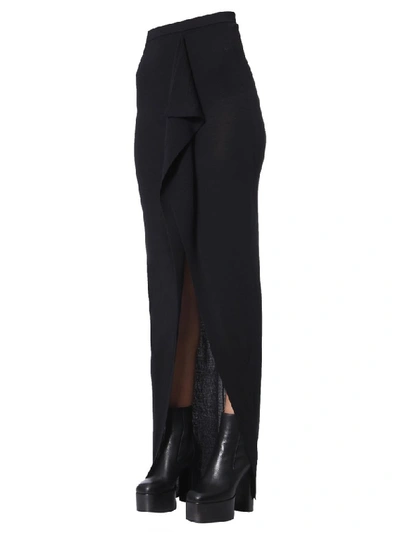 Shop Rick Owens Wrap Front Maxi Skirt In Black