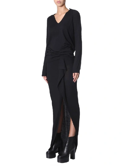 Shop Rick Owens Wrap Front Maxi Skirt In Black