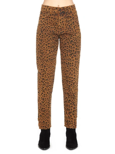 Shop Saint Laurent Leopard Print Jeans In Multi