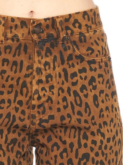 Shop Saint Laurent Leopard Print Jeans In Multi