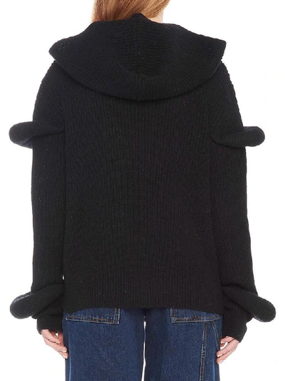 Shop Jw Anderson Ribbed Knit Sweater In Black