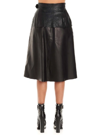 Shop Alexander Mcqueen Belted Peplum Skirt In Black