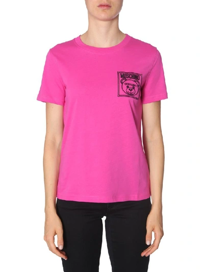 Shop Moschino Teddy Couture Logo T In Pink