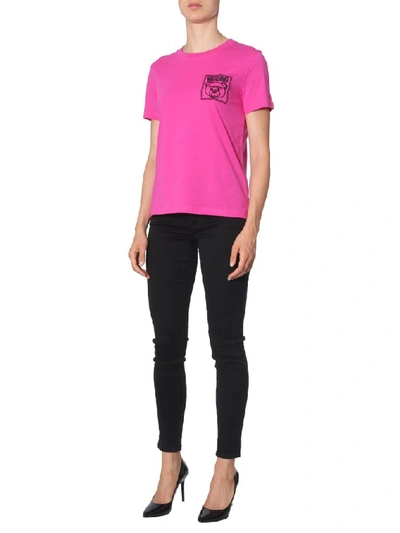 Shop Moschino Teddy Couture Logo T In Pink