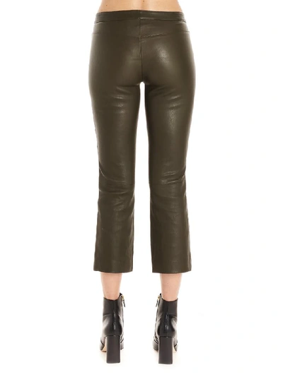 Shop Theory Cropped Flared Pants In Green