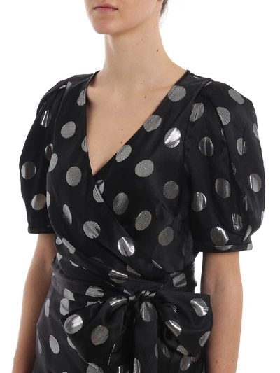 Shop Diane Von Furstenberg Larryn Dotted Wrap Blouse In Multi