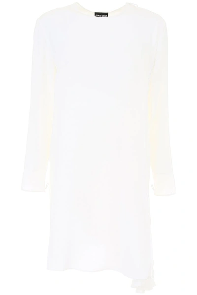 Shop Giorgio Armani Asymmetric Hem Top In White