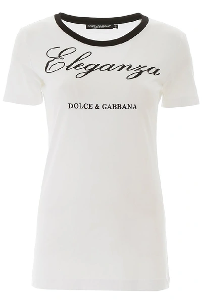 Shop Dolce & Gabbana Eleganza Logo T In White