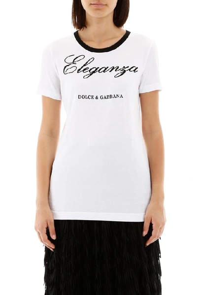 Shop Dolce & Gabbana Eleganza Logo T In White