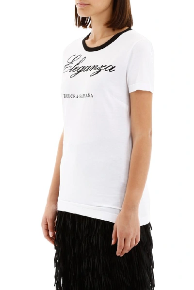 Shop Dolce & Gabbana Eleganza Logo T In White
