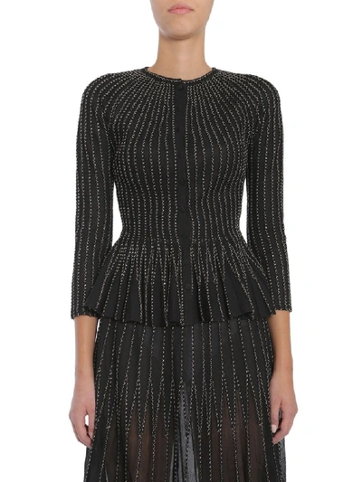 Shop Alexander Mcqueen Peplum Blouse In Black