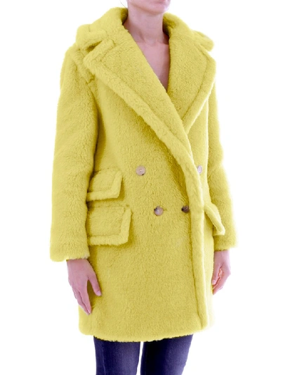 Shop Max Mara Double Breasted Coat In Yellow
