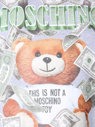 Shop Moschino Teddy Logo T In Grey