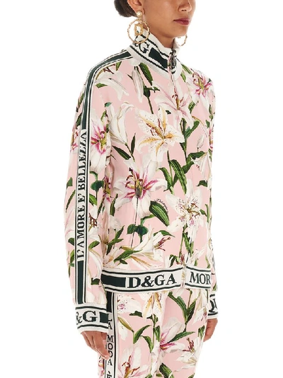 Shop Dolce & Gabbana Floral Zipped Jacket In Multi