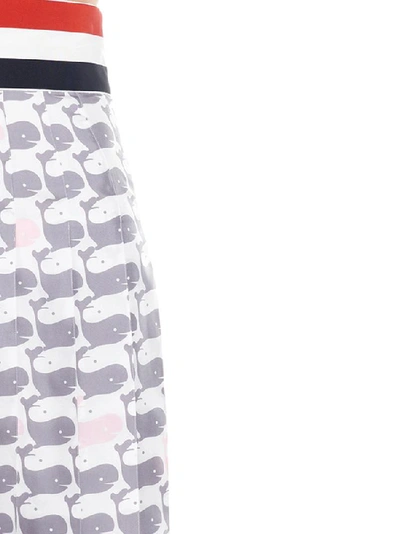 Shop Thom Browne Whale Printed Midi Skirt In Multi