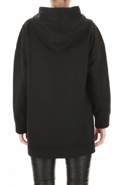 Shop Fendi Fur Sequin Embellished Patches Hoodie In Black