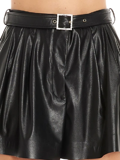 Shop Pinko Belted Culotte Shorts In Black