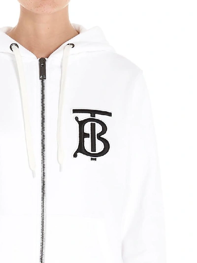 Shop Burberry Tb Monogram Hooded Jacket In White