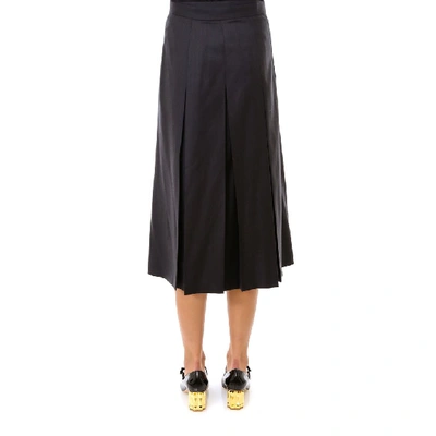 Shop Ferragamo Salvatore  Pleated Wrap Midi Skirt In Grey