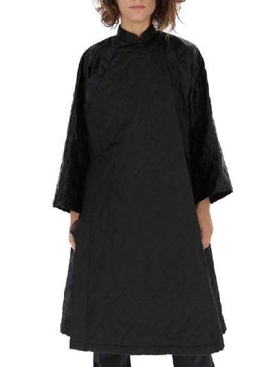 Shop Comme Des Garçons Comme Des Garçons Chinese Collar Quilted Dress In Black