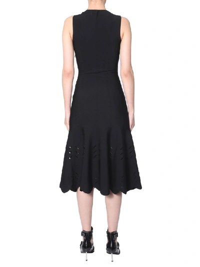 Shop Alexander Mcqueen Flared Midi Dress In Black